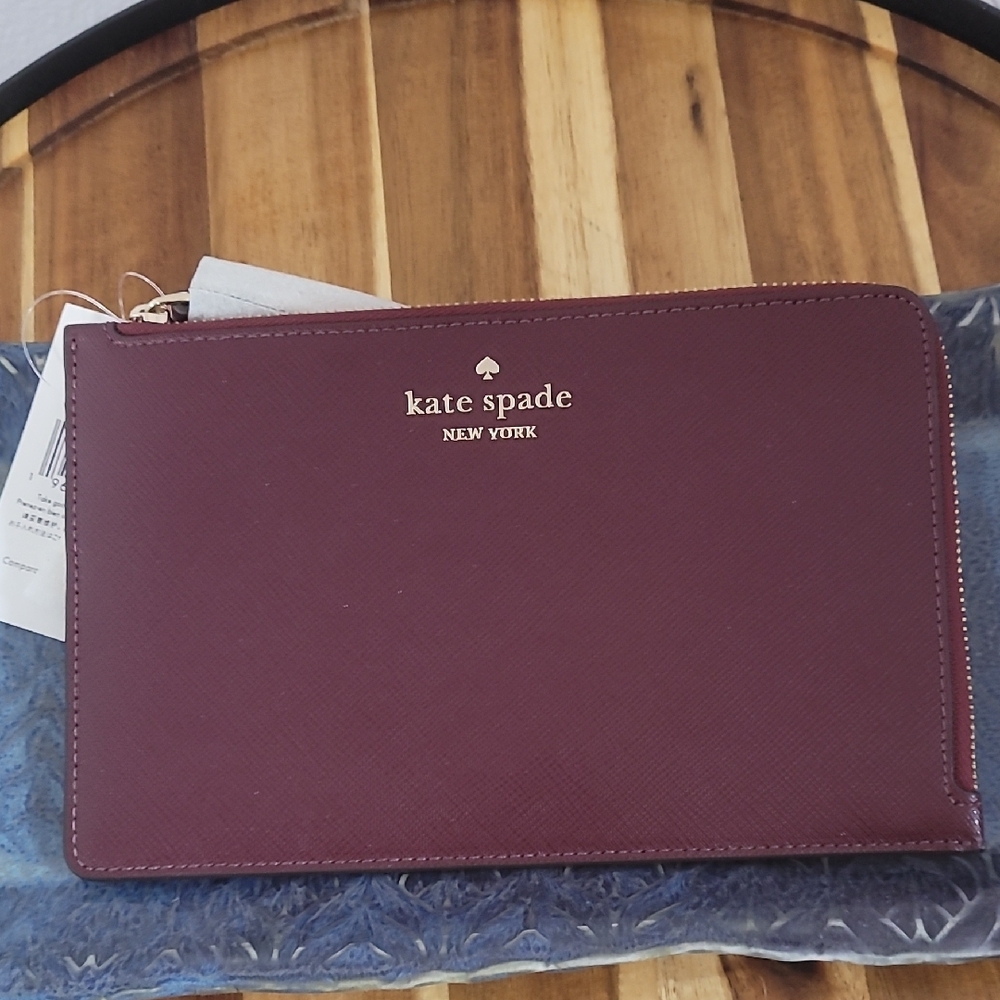 Kate Spade Burgundy Large Wristlet Perfect For Valentines Day!